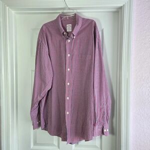 Brooks Brothers 1818 Madison Shirt Red And Blue Check Cotton Button-down Size XL